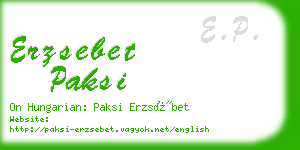 erzsebet paksi business card